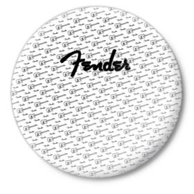 Значок с принтом Fender в Петрозаводске,  металл | круглая форма, металлическая застежка в виде булавки | fender | gibson | guitar | ibanez | music | rock | гитара | музыка | рок