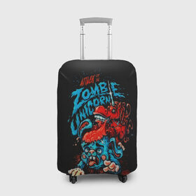 Чехол для чемодана 3D с принтом Зомби в Петрозаводске, 86% полиэфир, 14% спандекс | двустороннее нанесение принта, прорези для ручек и колес | 3d | zombi | арт | другие | единорог | заяц | зомби | мозги | популярные | прикольные