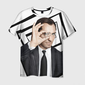 Мужская футболка 3D с принтом Джуд Лоу в Петрозаводске, 100% полиэфир | прямой крой, круглый вырез горловины, длина до линии бедер | актер | ватсон | джуд | джуд лоу | лоу | холмс | шерлок