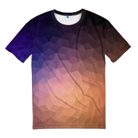 Мужская футболка 3D с принтом Abstraction geometry в Петрозаводске, 100% полиэфир | прямой крой, круглый вырез горловины, длина до линии бедер | 