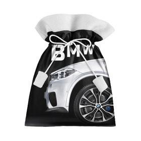 Подарочный 3D мешок с принтом BMW белая в Петрозаводске, 100% полиэстер | Размер: 29*39 см | bmw | x3 x4 x5 x6 x7 x8 | авто | автомобиль | блатная | бмв | бумер | бэха | иномарка | концерн | красивая | крутая | марка немецкая | машина | пацанский таз | прикольная | тачила | тачка