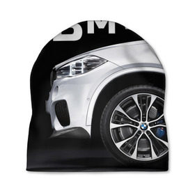 Шапка 3D с принтом BMW белая в Петрозаводске, 100% полиэстер | универсальный размер, печать по всей поверхности изделия | bmw | x3 x4 x5 x6 x7 x8 | авто | автомобиль | блатная | бмв | бумер | бэха | иномарка | концерн | красивая | крутая | марка немецкая | машина | пацанский таз | прикольная | тачила | тачка