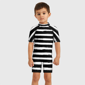 Детский купальный костюм 3D с принтом Тельняшка в Петрозаводске, Полиэстер 85%, Спандекс 15% | застежка на молнии на спине | геометрия | зебра | линии | полосы | тельняшка | узор | черно белый