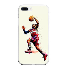 Чехол для iPhone 7Plus/8 Plus матовый с принтом John Wall в Петрозаводске, Силикон | Область печати: задняя сторона чехла, без боковых панелей | john wall | nba | sport | washington | wizards | арт | баскетбол | баскетболист | джон уолл | игрок | картинка | краски | прикольные | рисунок | спорт | цветные | яркие