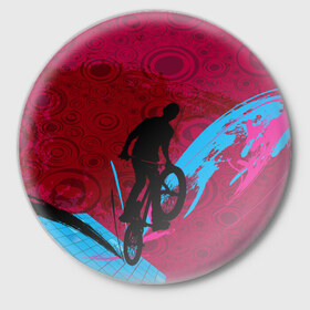 Значок с принтом Bicycle в Петрозаводске,  металл | круглая форма, металлическая застежка в виде булавки | Тематика изображения на принте: 