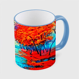 Кружка 3D с принтом Autumn в Петрозаводске, керамика | ёмкость 330 мл | Тематика изображения на принте: 3d | вода | деревья | другие | желтый | живопись | картинка | краски | листья | осень | пейзаж | прикольные | природа | река | рисунок | яркие