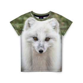 Детская футболка 3D с принтом White Fox в Петрозаводске, 100% гипоаллергенный полиэфир | прямой крой, круглый вырез горловины, длина до линии бедер, чуть спущенное плечо, ткань немного тянется | Тематика изображения на принте: fox | red | лиса | лисенок | рыжая