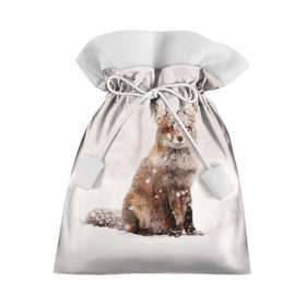 Подарочный 3D мешок с принтом Snow в Петрозаводске, 100% полиэстер | Размер: 29*39 см | fox | red | лиса | лисенок | рыжая