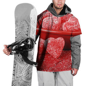 Накидка на куртку 3D с принтом Мармеладные сердца в Петрозаводске, 100% полиэстер |  | Тематика изображения на принте: еда | конфеты | красный | мармелад | сердечки | сладости