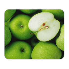 Коврик прямоугольный с принтом Зеленые яблоки в Петрозаводске, натуральный каучук | размер 230 х 185 мм; запечатка лицевой стороны | еда | зеленый | фрукты | яблоко