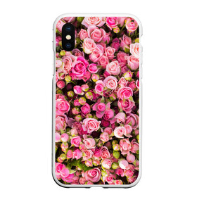 Чехол для iPhone XS Max матовый с принтом Розовый рай в Петрозаводске, Силикон | Область печати: задняя сторона чехла, без боковых панелей | бутон | лепестки | роза | розовый | розочка | цветок | цветы