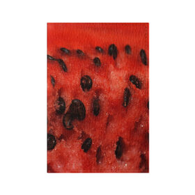 Обложка для паспорта матовая кожа с принтом Арбуз 3 в Петрозаводске, натуральная матовая кожа | размер 19,3 х 13,7 см; прозрачные пластиковые крепления | Тематика изображения на принте: арбуз | еда | косточки | красный | растения | фрукты | ягода