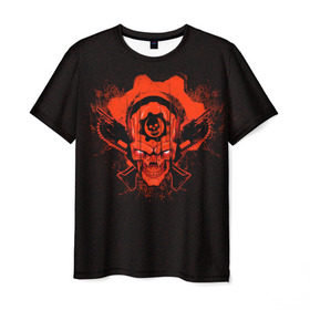 Мужская футболка 3D с принтом Gears of War в Петрозаводске, 100% полиэфир | прямой крой, круглый вырез горловины, длина до линии бедер | gears | skull | war | маркус | феникс | череп