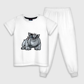 Детская пижама хлопок с принтом Бульдог в Петрозаводске, 100% хлопок |  брюки и футболка прямого кроя, без карманов, на брюках мягкая резинка на поясе и по низу штанин
 | босс | бульдог | собака