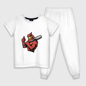 Детская пижама хлопок с принтом Орел в Петрозаводске, 100% хлопок |  брюки и футболка прямого кроя, без карманов, на брюках мягкая резинка на поясе и по низу штанин
 | бейсбол | бита | орел | птица