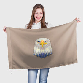 Флаг 3D с принтом Орел в Петрозаводске, 100% полиэстер | плотность ткани — 95 г/м2, размер — 67 х 109 см. Принт наносится с одной стороны | животные | жищники | новинки | подарок | популярное | яркие