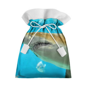 Подарочный 3D мешок с принтом Тигровая акула в Петрозаводске, 100% полиэстер | Размер: 29*39 см | голубое море | океан | рыба