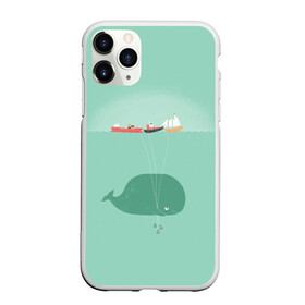 Чехол для iPhone 11 Pro Max матовый с принтом Кит с корабликами в Петрозаводске, Силикон |  | Тематика изображения на принте: кит | корабли | лодки | море | океан | шарики | якорь | якоря
