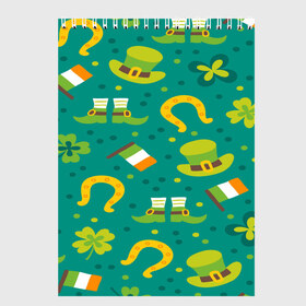 Скетчбук с принтом День святого Патрика в Петрозаводске, 100% бумага
 | 48 листов, плотность листов — 100 г/м2, плотность картонной обложки — 250 г/м2. Листы скреплены сверху удобной пружинной спиралью | зеленая | ирландия