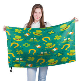 Флаг 3D с принтом День святого Патрика в Петрозаводске, 100% полиэстер | плотность ткани — 95 г/м2, размер — 67 х 109 см. Принт наносится с одной стороны | зеленая | ирландия