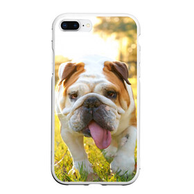 Чехол для iPhone 7Plus/8 Plus матовый с принтом Funny Dog в Петрозаводске, Силикон | Область печати: задняя сторона чехла, без боковых панелей | dog | английский бульдог | пес | собака