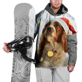 Накидка на куртку 3D с принтом Рождество в Петрозаводске, 100% полиэстер |  | dog | кавалер кинг чарльз спаниель | новый год | пес | рождество | собака