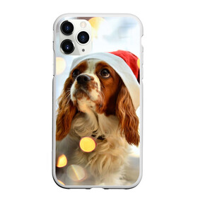 Чехол для iPhone 11 Pro матовый с принтом Рождество в Петрозаводске, Силикон |  | Тематика изображения на принте: dog | кавалер кинг чарльз спаниель | новый год | пес | рождество | собака