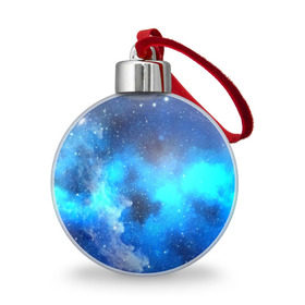 Ёлочный шар с принтом Космический свет в Петрозаводске, Пластик | Диаметр: 77 мм | синий