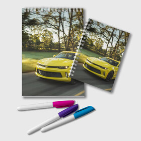 Блокнот с принтом Chevrolet Camaro в Петрозаводске, 100% бумага | 48 листов, плотность листов — 60 г/м2, плотность картонной обложки — 250 г/м2. Листы скреплены удобной пружинной спиралью. Цвет линий — светло-серый
 | Тематика изображения на принте: chevrolet | авто | автомобиль | блатная | иномарка | красивая | крутая | логотип | марка | марка красивая | машина | пацанский таз | прикольная | седан | сша | тачила | тачка | шевроле | эмблема