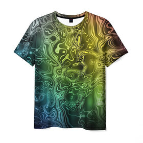 Мужская футболка 3D с принтом Цветной узор 8 в Петрозаводске, 100% полиэфир | прямой крой, круглый вырез горловины, длина до линии бедер | разводы | рисунок | текстура | узор | цветной
