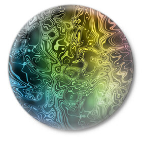 Значок с принтом Цветной узор 8 в Петрозаводске,  металл | круглая форма, металлическая застежка в виде булавки | разводы | рисунок | текстура | узор | цветной