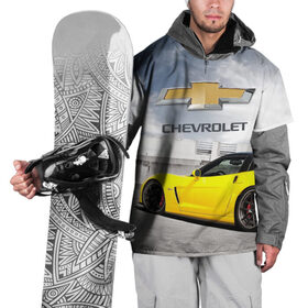 Накидка на куртку 3D с принтом Желтый Chevrolet в Петрозаводске, 100% полиэстер |  | 