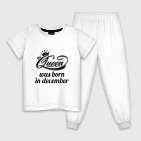 Детская пижама хлопок с принтом Королева рождена в декабре в Петрозаводске, 100% хлопок |  брюки и футболка прямого кроя, без карманов, на брюках мягкая резинка на поясе и по низу штанин
 | 