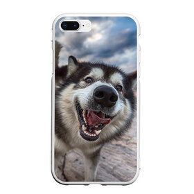 Чехол для iPhone 7Plus/8 Plus матовый с принтом Smile в Петрозаводске, Силикон | Область печати: задняя сторона чехла, без боковых панелей | dog | лабрадор | мопс | пес | собака | такса | хаски | щеночек