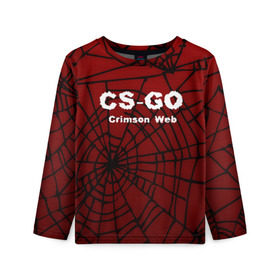 Детский лонгслив 3D с принтом CS:GO Crimson Web в Петрозаводске, 100% полиэстер | длинные рукава, круглый вырез горловины, полуприлегающий силуэт
 | 3d | awp | counter strike | crimson web | game | skin | авп | игры | линии | прикольные | скин | текстуры