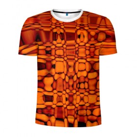 Мужская футболка 3D спортивная с принтом Апельсиновая абстракция в Петрозаводске, 100% полиэстер с улучшенными характеристиками | приталенный силуэт, круглая горловина, широкие плечи, сужается к линии бедра | 