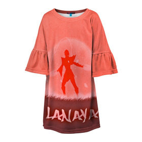 Детское платье 3D с принтом LANAYA в Петрозаводске, 100% полиэстер | прямой силуэт, чуть расширенный к низу. Круглая горловина, на рукавах — воланы | dota | dota 2 | lanaya | sheron1030 | дота | дота2 | дотка | ланая | темпларка