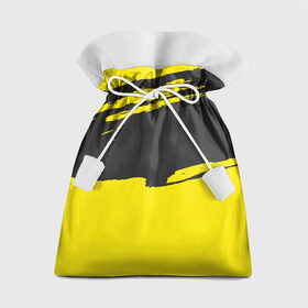 Подарочный 3D мешок с принтом Чёрно-жёлтый в Петрозаводске, 100% полиэстер | Размер: 29*39 см | краски | мазок