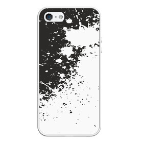 Чехол для iPhone 5/5S матовый с принтом Чёрное-белое в Петрозаводске, Силикон | Область печати: задняя сторона чехла, без боковых панелей | гранж | краска | пятна