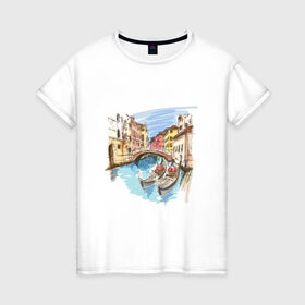Женская футболка хлопок с принтом Путешествие в Петрозаводске, 100% хлопок | прямой крой, круглый вырез горловины, длина до линии бедер, слегка спущенное плечо | 