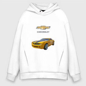 Мужское худи Oversize хлопок с принтом Chevrolet Camaro в Петрозаводске, френч-терри — 70% хлопок, 30% полиэстер. Мягкий теплый начес внутри —100% хлопок | боковые карманы, эластичные манжеты и нижняя кромка, капюшон на магнитной кнопке | chevrolet | авто | автомобиль | блатная | иномарка | красивая | крутая | логотип | марка | марка красивая | машина | пацанский таз | прикольная | седан | сша | тачила | тачка | шевроле | эмблема