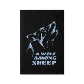 Обложка для паспорта матовая кожа с принтом Волк среди овец в Петрозаводске, натуральная матовая кожа | размер 19,3 х 13,7 см; прозрачные пластиковые крепления | wolf among sheep | татуировка | хищник