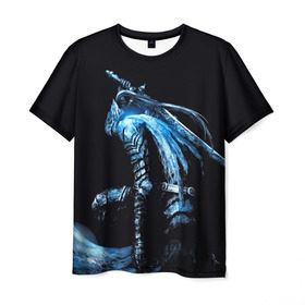 Мужская футболка 3D с принтом Dark Souls в Петрозаводске, 100% полиэфир | прямой крой, круглый вырез горловины, длина до линии бедер | dark souls | praise the sun | you died | дарк соулс | темные души