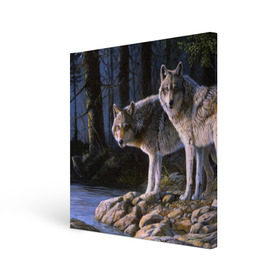 Холст квадратный с принтом Волки, картина маслом в Петрозаводске, 100% ПВХ |  | аука | бирюк | волк | волчара | волчица | волчок | глаза | животное | животные | зверь | зеленые | койот | лес | млекопитающее | природа | санитар леса | серый | уши | фауна | хищник | черный | шакал