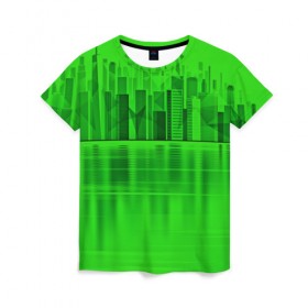Женская футболка 3D с принтом Polygon urban в Петрозаводске, 100% полиэфир ( синтетическое хлопкоподобное полотно) | прямой крой, круглый вырез горловины, длина до линии бедер | borough | burg | city | place | town | большой город | город | старинный город | центр деловой жизни города