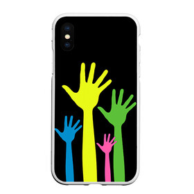 Чехол для iPhone XS Max матовый с принтом Руки вверх! в Петрозаводске, Силикон | Область печати: задняя сторона чехла, без боковых панелей | светящиеся | флуоресцентный | флюр | флюровый