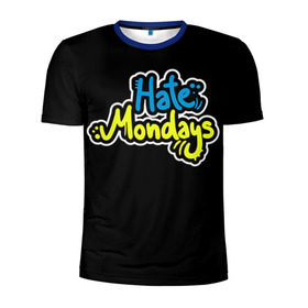 Мужская футболка 3D спортивная с принтом Ненавижу понедельники! в Петрозаводске, 100% полиэстер с улучшенными характеристиками | приталенный силуэт, круглая горловина, широкие плечи, сужается к линии бедра | hate monday | светящиеся | флуоресцентный | флюр | флюровый