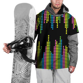 Накидка на куртку 3D с принтом Эквалайзер в Петрозаводске, 100% полиэстер |  | Тематика изображения на принте: equalizer | светящиеся | флуоресцентный | флюр | флюровый