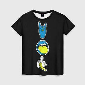 Женская футболка 3D с принтом S/D/RnR в Петрозаводске, 100% полиэфир ( синтетическое хлопкоподобное полотно) | прямой крой, круглый вырез горловины, длина до линии бедер | светящиеся | флуоресцентный | флюр | флюровый