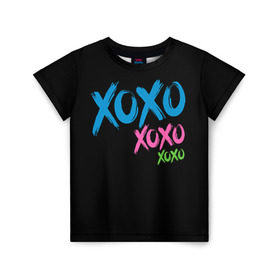 Детская футболка 3D с принтом Хо-хо-хо в Петрозаводске, 100% гипоаллергенный полиэфир | прямой крой, круглый вырез горловины, длина до линии бедер, чуть спущенное плечо, ткань немного тянется | светящиеся | флуоресцентный | флюр | флюровый